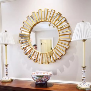 Luxury Designed <b>Round</b> Handmade <b>Mirror</b> Glass <b>Wall</b> Art Decor Antique <b>Gold</b> Framed <b>Mirrors</b> From REHMAN CRAFT - Product Image 6