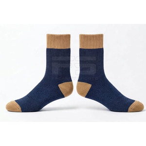 Comfortable <b>Best</b> Selling Casual <b>Socks</b> Breathable Sustainable Solid Color Daily Wear <b>Men</b> Cotton/Wool Winter - Product Image 2