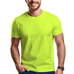 T-shirt vert à manches courtes et col rond pour homme, 100 % coton, coupe classique, jersey décontracté, respirant, couleur unie, design épuré - Product Image 1