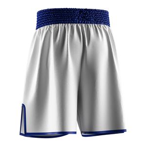 Pantalones Cortos de Boxeo MMA Blancos para Hombre con Cintura y Ribete Azules, de Secado Rápido, Poliéster, Corte Regular, Ropa de Artes Marciales para Adultos, OEM - Product Image 5