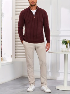 Nouveau pull en tricot pour homme de qualité supérieure, chaud pour l'hiver, tissu doux et confortable, manches longues, style décontracté, coupe ajustée, tricot classique - Product Image 5