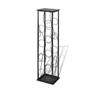 Wrought Iron <b>Tabletop</b> Wine Rack Rustic Metal & Wood Freestanding 6 Bottle Countertop Wine Holder Elegant For Home Bar Kitchen - Product Image 2