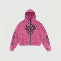 Sweat à capuche zippé pour homme motif flocon de neige gothique 2026 |   Sweat-shirt brodé style streetwear |   Vêtements techniques d'automne OEM