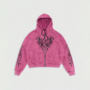 Sudadera con capucha y cremallera para hombre, estilo gótico con diseño de copo de nieve, 2026 |   Sudadera Bordada Estilo Urbano |   Ropa Técnica de Otoño OEM - Product Image 1