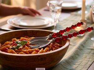 Elegant Stainless Steel Salad <b>Servers</b> With Beads Handle For Household Hotel And Restaurant Wholesale - Product Image 5