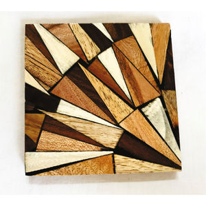 Sous-verre en bois artisanal de luxe, rustique, carré, personnalisé, brûlé par fractalisation, résistant à la chaleur, pour table et bar - Product Image 6
