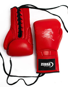 Custom Logo High Quality MMA Sanda Boxing Gloves Genuine Cowhide Leather Lace-Up Breathable Training Sparring Adult - Product Image 4
