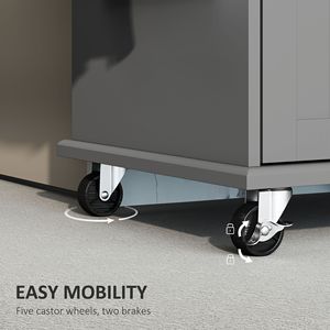 Elegante Carrello da Cucina Mobile dal Design Moderno con 3 Armadietti in Acciaio Inox e Piano di Lavoro - Product Image 5