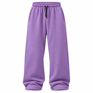 <b>Men's</b> Beige Wide Leg Sweatpants <b>Elastic</b> <b>Waist</b> Drawstring Casual <b>Trousers</b> With Side Pockets - Product Image 4
