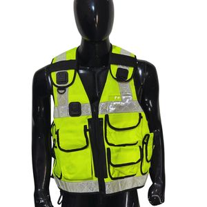 Gilet de sécurité haute visibilité de qualité supérieure, réfléchissant, avec LED clignotantes, pour la sécurité des médias et des agents, robuste, personnalisable avec votre marque - Product Image 1