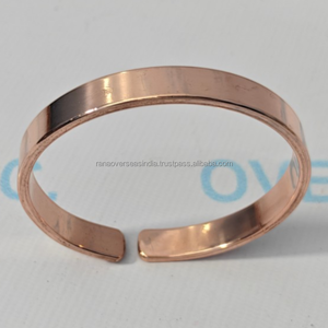 Brazalete de Cobre Puro Hecho a Mano, Moderno y Sencillo, para Aliviar la Ansiedad, Equilibrio Energético, Uso Diario, Ecológico, Disponible en Varios Tamaños - Product Image 3