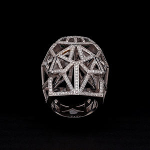 Anillo de Compromiso/Boda de Oro Blanco de 14k con Diamante Tallado Cultivado en Laboratorio IGI/GIA, Anillo Fino Unisex para Joyería de Estilo Hip-hop Rap - Product Image 4