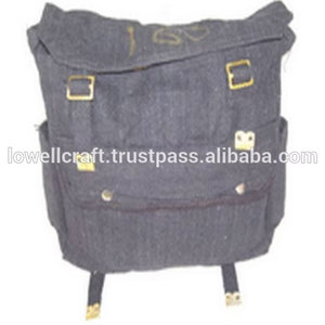 <b>Extra</b> <b>Large</b> Cotton Canvas Webbing Messenger <b>Bag</b> with Handled Style Geometric Pattern BC Model Durable Travel Shoulder Tote - Product Image 2