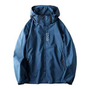 Custom Logo Waterproof Windbreaker <b>Jacket</b> <b>Men</b> Outdoor Hooded Windproof <b>Lightweight</b> Sport Coat Wholesale Breathable <b>Rain</b> <b>Jacket</b> - Product Image 1