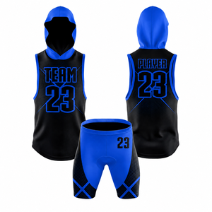 Uniforme de football américain 7v7 personnalisé OEM, imprimé par sublimation, respirant, à séchage rapide, en polyester/coton, sans manches, avec capuche, pour l'entraînement - Product Image 6