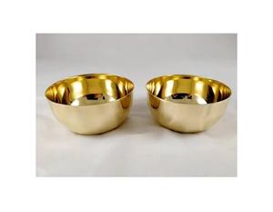 Moderna tazón de servir de latón pulido para decoración de mesa de comedor contemporánea y servicio de catering profesional. - Product Image 4