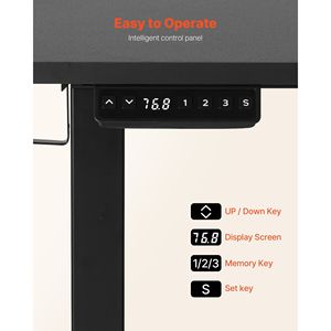 Heavy Duty Electric Adjustable Height L-Shaped Computer <b>Desk</b> with Keyboard Tray and Dual Hooks for Gaming & Office Use - Product Image 6