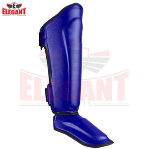 Espinilleras de Boxeo Personalizadas en Color Azul Sólido, del Mejor Proveedor, para Entrenamiento de Combate, con Cierre de Velcro, Equipo de Protección de Boxeo - Product Image 4