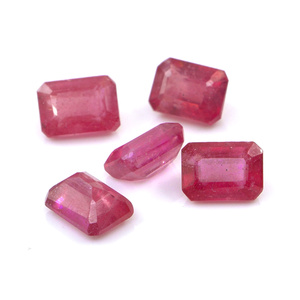 Rubis naturels de Bangkok, octogones calibrés 5x7mm, pierres précieuses de rubis naturelles facettées pour la création de bijoux, prêtes à l'emploi - Product Image 1