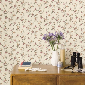 Papiers peints en vinyle écologiques ignifuges rétro doux de style campagnard romantique classique Fleurs PVC Vignes Naturelles Cuisine Chambre - Product Image 1