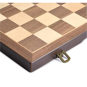 Jeu d'échecs en bois artisanal de luxe, ensemble pliable 2-en-1 d'échecs et de dames de haute qualité, jeu d'échecs Staunton standard de tournoi - Product Image 5