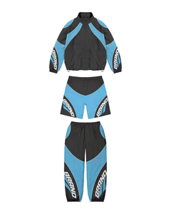 Conjunto Deportivo 2 en 1 Personalizado para Hombre, Chaqueta Cortavientos Impermeable y Resistente al Viento con Cierre de Cordón, Tejido de Nailon Ligero, Color Sólido - Product Image 2