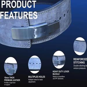 เข็มขัดยกน้ำหนักแบบคันโยก 10 มม. 13 มม. เข็มขัดพยุงหลังสำหรับฟิตเนส ออกกำลังกาย รับทำโลโก้ตามสั่ง ขายส่ง OEM - Product Image 4