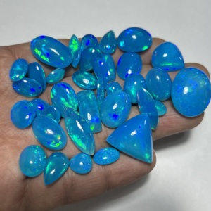 Ópalo Etíope Natural, Color Pryba Azul, con Multiflujo de Fuego Precioso, Cabujón Suelto, Gema, Piedra de Nacimiento de Octubre, Hasnain Gems - Product Image 5