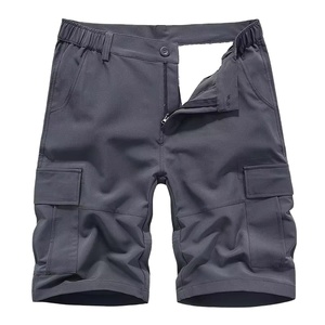 Shorts Cargo Homme Personnalisés 100% Coton Été Taille Élastique Logo Avant Poches Décontractées Streetwear Grande Taille Longueur Genou Séchage Rapide - Product Image 1
