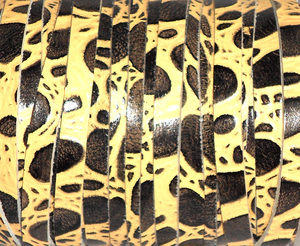 Cordons plats en cuir style reptile, finition cirée, 3mm et 8mm, longueur personnalisée, imperméables, écologiques, pour la maison, les textiles, les bijoux et les chaussures - Vente en gros - Product Image 1