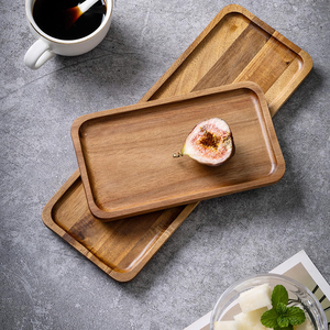 Plateau et sous-plat en bois d'acacia massif pour hôtel, idéal pour les fruits, les desserts et les plats - Product Image 4