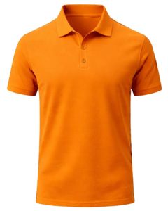 Customized <b>Orange</b> Mens Cotton <b>Polo</b> Shirt Classic Fit Short Sleeve Casual Summer Wear Custom Logo OEM Manufacturer Bulk Supply - Product Image 1