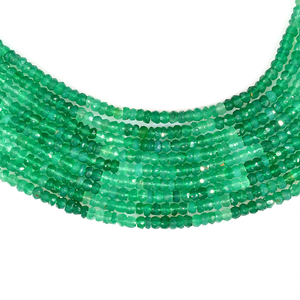 พลอยโอนิกซ์เจียระไนแบบหลวมสีเขียวธรรมชาติสำหรับทำเครื่องประดับลูกปัดเงาโอนิกซ์ - Product Image 1