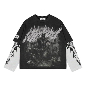 T-shirt en jersey polyester/coton 150g, coupe classique pour homme, col rond, style hip-hop, séchage rapide, respirant, anti-plis - Product Image 3