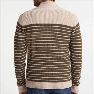 เสื้อคาร์ดิแกนไหมพรมปักลายแบบ unisex คอทรงโอ แต่งผ้าลูกไม้ผูกเชือก สีดำทอง ปักโลโก้ตามสั่ง แฟชั่นฤดูหนาว - Product Image 3