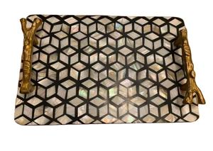 Bandejas de servicio artesanales de madera con incrustaciones de madreperla para decoración de bodas, decoración de eventos, regalos de regalo, Ramadán del Golfo de madera - Product Image 5