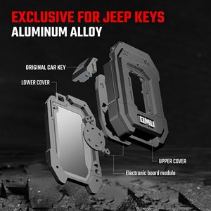 Étui à clés en aluminium compatible avec Jeep Wrangler JL & Gladiator JT, accessoires pour clés de voiture - Product Image 3
