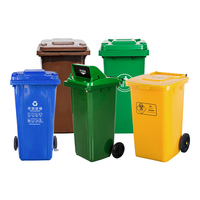 Conteneur à déchets en plastique réutilisable et sûr, pas cher, de 120/240/360 litres, bac à ordures multi-usages avec roues