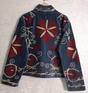 Best Quality Handmade Suzani Embroidery Cotton Velvet Reversible Winter <b>Jacket</b> Women <b>Short</b> Free Size Quilted Floral Pattern - Product Image 2