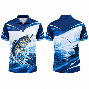 Camiseta Polo de Pesca para Hombre 2026, Manga Corta, Estampado de Peces Azules, Secado Rápido, UPF 50, Ropa para Exteriores, Gran Venta - Product Image 1