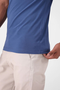 เสื้อยืดคอกลมแขนสั้นสำหรับผู้ชายเสื้อลำลองแบบถักระบายอากาศได้ดี - Product Image 4