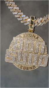 Colgante Redondo de Plata de Ley 925 con Baño de Oro y Diamante Moissanita VVS para Hombre, Collares y Colgantes de Moissanita para Hombre - Product Image 4