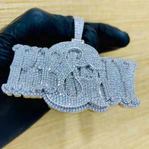 CONCEPTION Colgante Hip Hop Personalizado con Letra, con Moissanita Brillante, Plata de Ley 925, Unisex, para Fiestas y Eventos - Product Image 3