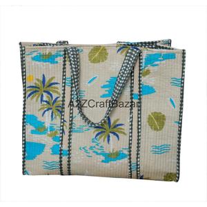 Premium Eco-friendly Durable Cotton Quilted Tote <b>Bag</b> Closure <b>Long</b> Shoulder Strap Soft 100% Cotton Custom - Product Image 5
