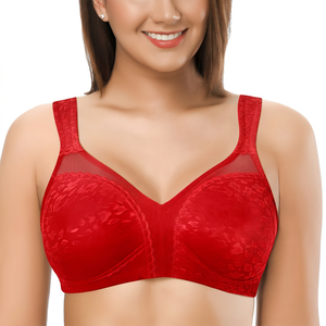Sujetador de encaje blanco con cuello en V para mujer, con tirantes ajustables, soporte medio, diseño transpirable - Product Image 2