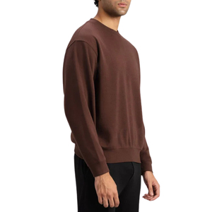 Sudadera de Hombre Oversize con Cuello Redondo y Manga Raglán, Color Liso, Casual, de Algodón Tejido, Invierno, Bordada, Ecológica - Product Image 4