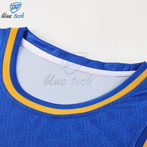 Ensemble d'uniformes de basketball d'été personnalisés pour hommes, sans manches, col rond, avec cordon de serrage, respirant, séchage rapide, grandes tailles, imprimé par sublimation OEM - Product Image 5