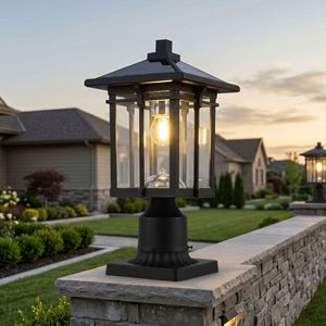 Lampada Solare da Esterno per Pali, con Sensore Crepuscolare, Impermeabile IP65, Moderna, Alimentata a Energia Solare, per Giardino, Cortile e Vialetti - Product Image 2