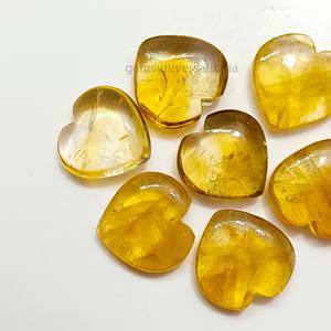 Cuentas de Citrino Natural Talladas en Forma de Corazón de 21mm, Cuentas Sueltas de Citrino en Forma de Corazón para la Fabricación de Joyería - Product Image 2