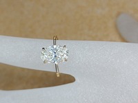 Bague de mariage ovale de luxe en or jaune 14 carats avec diamant de laboratoire de 3 carats, bord secret à biseau, certifiée IGI, pour mariée